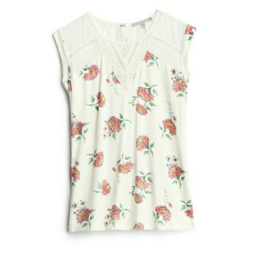 NWT floral print top with lace Stitch fix